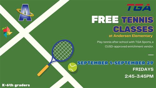 Free Tennis Classes September 1 through the 29th